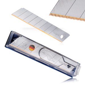 Dolphin utility knife with serrated and tin-coated blade surface