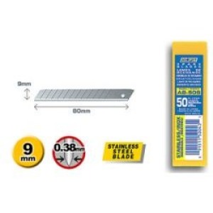 Olfa® snap-off blade AB-S, 9 mm, RVS (50)