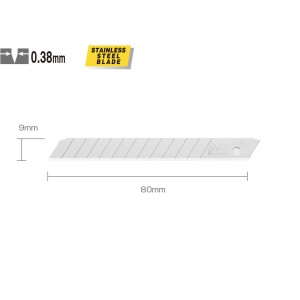 Olfa® couteau sécable ASB-S, 9 mm, RVS (10)